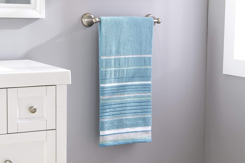 SKL Home Seabrook Stripe 100% Cotton Premium Bath Towel, 550 GSM, Soft & Absorbent Jacquard, Teal - Image 3